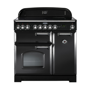 128460 CLASSIC Deluxe 90cm Induction Range Cooker, Charcoal Black/Chrome Trim