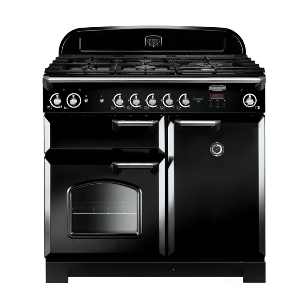 117630 CLASSIC 100cm Gas Range Cooker, Black/Chrome Trim