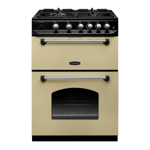 128090 CLASSIC 60cm Dual Fuel Range Cooker, Cream/Chrome Trim