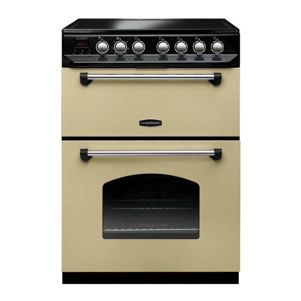 128110 CLASSIC 60cm Ceramic Range Cooker, Cream/Chrome Trim