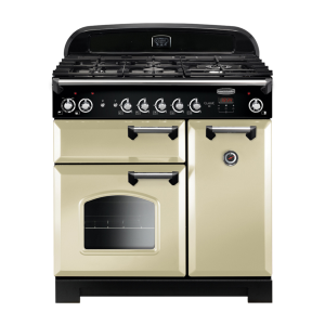 116500 CLASSIC 90cm Dual Fuel Range Cooker, Cream/Chrome Trim