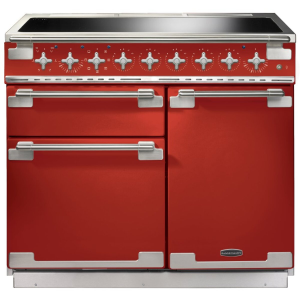 100220 ELISE 100cm Induction Range Cooker, Cherry Red/Brushed Nickel Trim