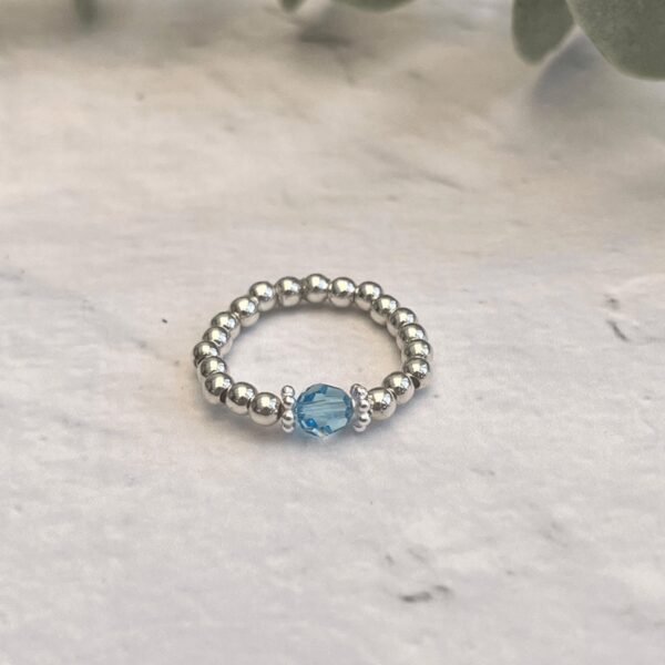 Silver Aquamarine Ring | Metal: Sterling Silver | Ring Size: 5cm