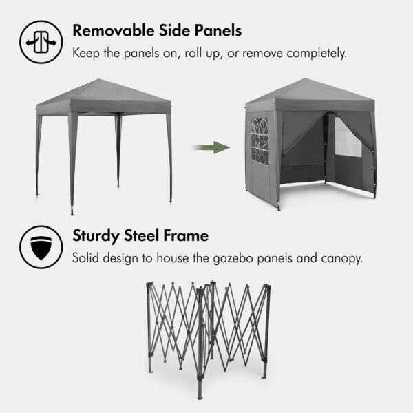 Slate Grey Pop-Up Gazebo Set 2 x 2m - Image 4