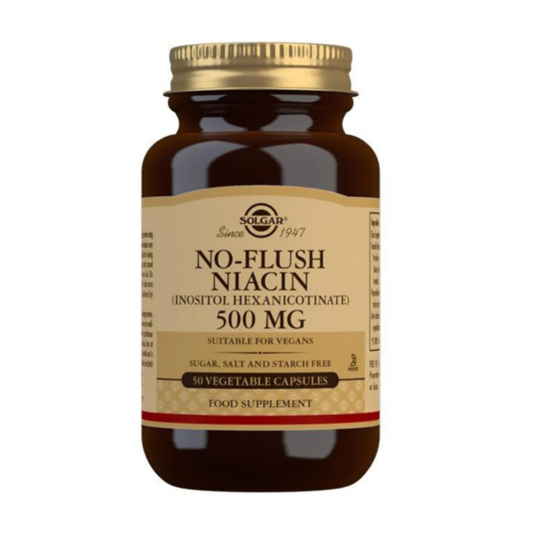 Solgar No Flush Niacin 500mg | 50 Capsules