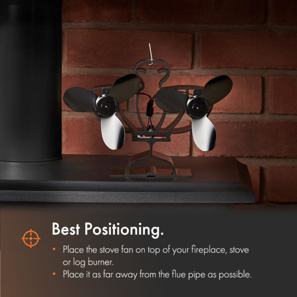 6 Blade Double Stove Fan - Heating - VonHaus - Image 4