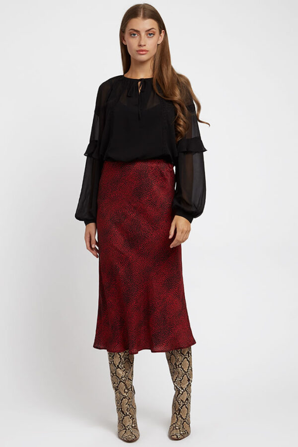 Louche Tehani Fleck Bias Midi Skirt