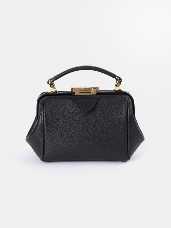 The Mini Sophie - Midnight Black Calf Grain