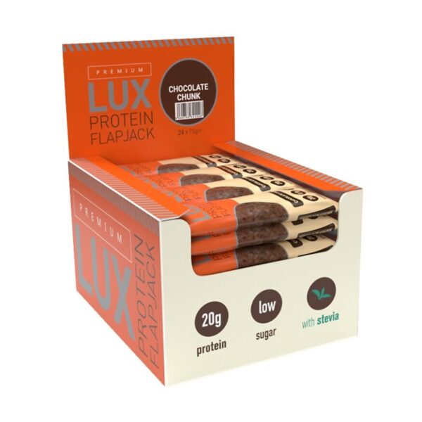 24 Bars x 75g Protein Flapjacks Bars Premium LUX Chocolate Chunk