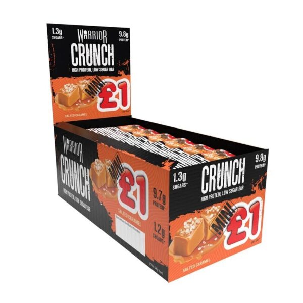 24x Protein Bars - Warrior Crunch - High Protein Low Sugar Bars - Salted Caramel