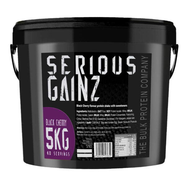 5kg Mass Gainer Protein Powder Black Cherry - Serious Gainz - The Bulk Protein Company