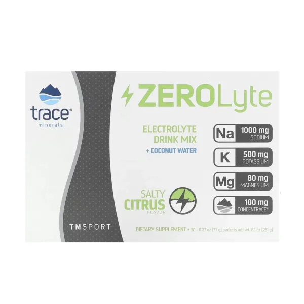 Trace Minerals ZEROLyte Electrolyte Salty Citrus 30 packs