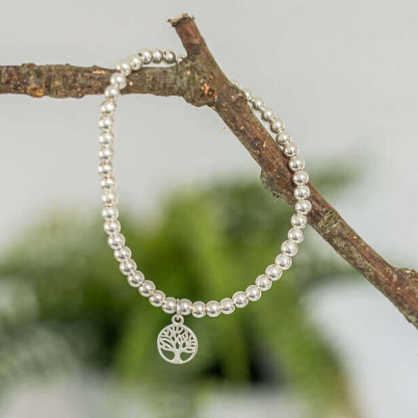 Tree of Life Charm Bracelet | Metal: Sterling Silver | Bracelet length: Custom Size