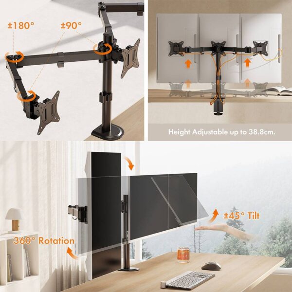 Triple Monitor Clamp for 17-27