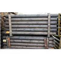 UK 2.4m x 150mm Creosoted Machined Round Strainer Post Pointed - Image 2