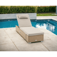 Rattan Garden Sun Lounger in Willow - Miami - Rattan Direct