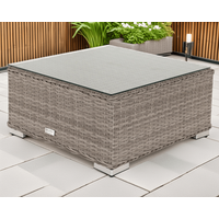 Florida Rattan Garden Ottoman / Coffee Table in Grey - Rattan Direct