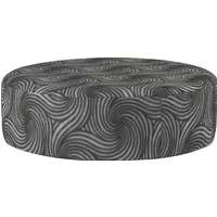 Coco Swirl Grey Fabric Large Round Accent Footstool