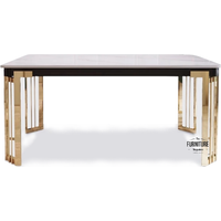 Nola Cream & Gold Ceramic Dining Table - Choice Of Sizes
