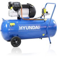 Hyundai 100 Litre Air Compressor, 14CFM/116psi, Silenced, V Twin, Direct Drive 3hp
