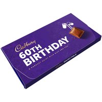 Cadbury 60th Birthday Dairy Milk Chocolate Bar with Gift Envelope