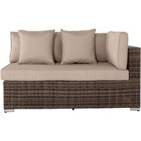 Left As You Sit Rattan Garden Sofa in Brown & Champagne - Premium Weave - Monaco - Rattan Direct