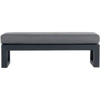 Aluminium & Teak Bench in Grey - Sequoyah - Rattan Direct