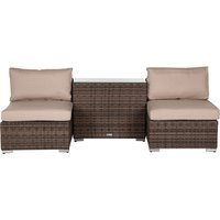Florida Rattan Garden High Bistro Set in Truffle Brown & Champagne - Rattan Direct