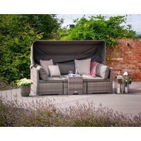 Rattan Garden Cabana Day Bed in Grey - Rattan Direct