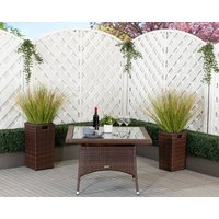Square Rattan Garden Dining Table in Chocolate - Rattan Direct