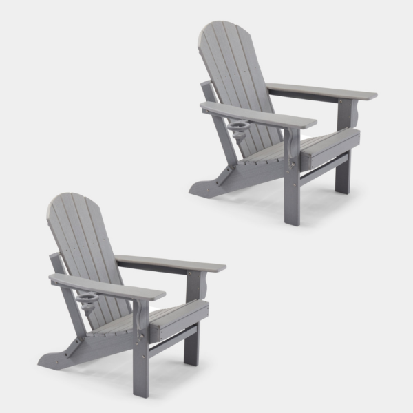 Westport Set of 2 Grey Folding Garden Chairs