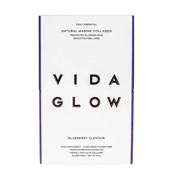 Vida Glow Natural Marine | 30 Collagen Sachets | Blueberry