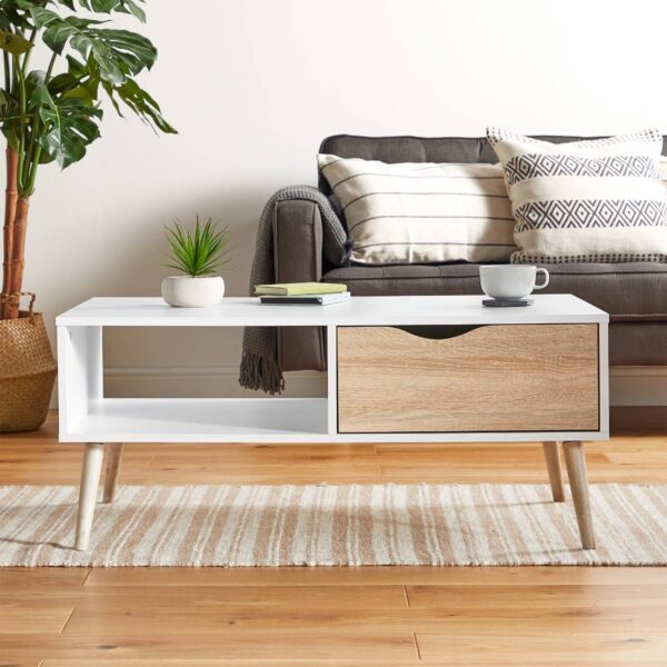 White  Oak Effect Coffee Table - Image 2