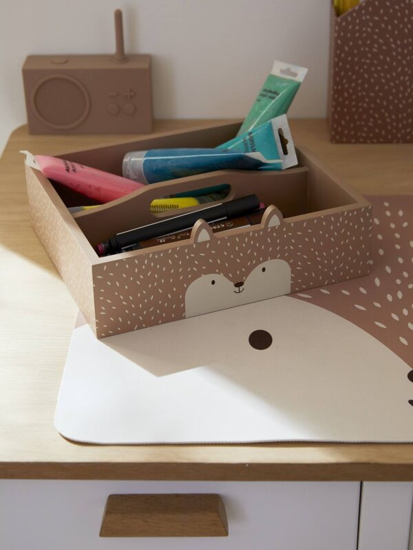 Wooden Pencil Case Box, Fox terracotta