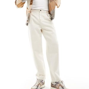 ASOS DESIGN Mens balloon jeans in ecru-White - Size 29W/32L