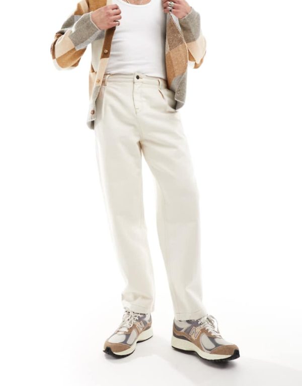 ASOS DESIGN Mens balloon jeans in ecru-White - Size 29W/32L