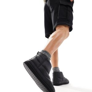 ASOS DESIGN Mens mini slipper puffer boots in black - Size UK 9