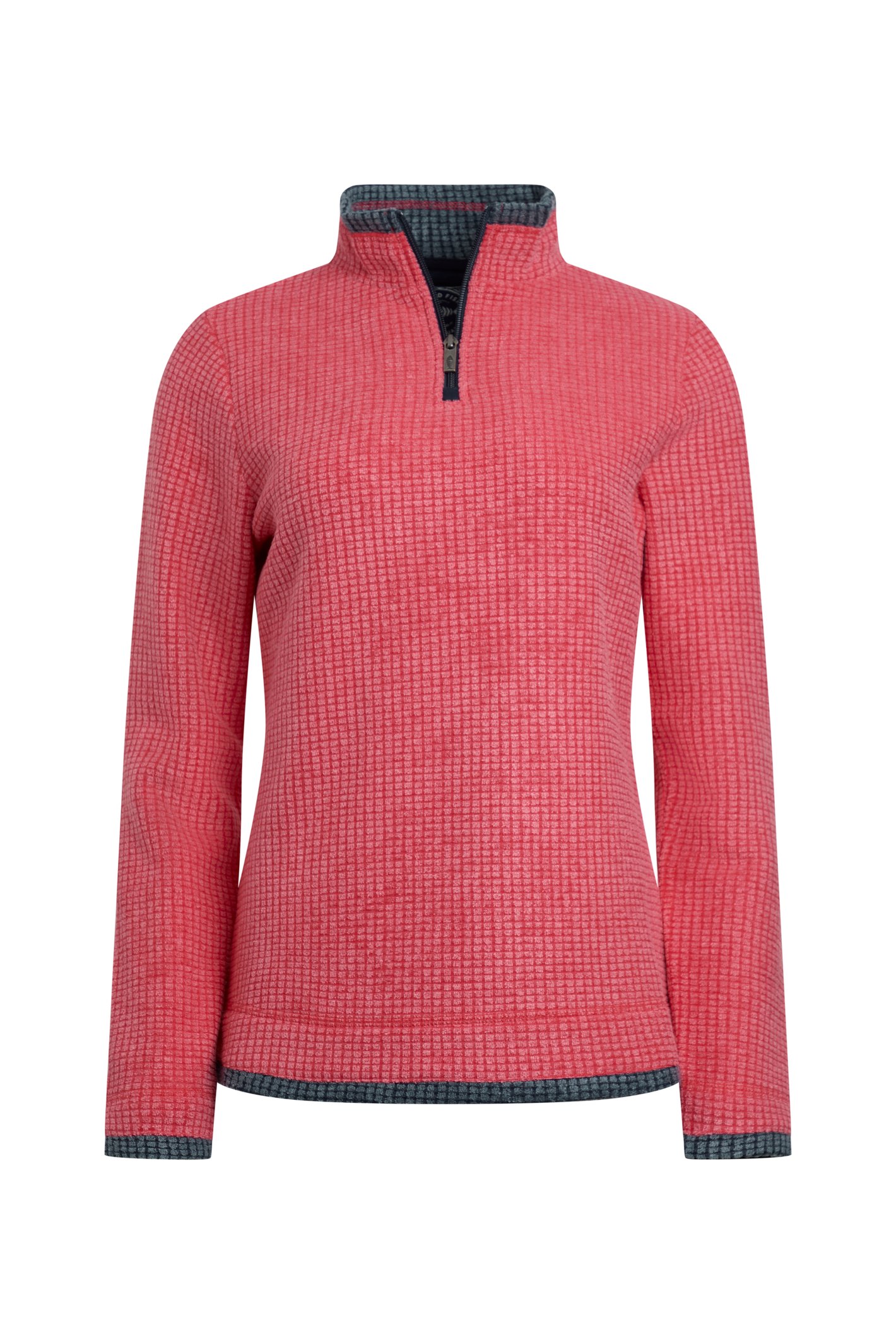 Weird Fish Beye Eco 1/4 Zip Grid Fleece Barberry Red Marl Size 22