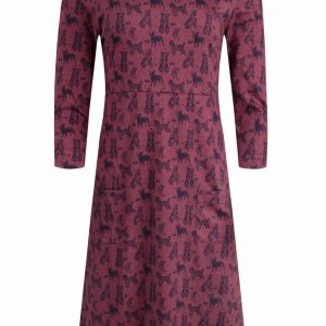 Weird Fish Moondust Jersey Dress Crushed Berry Size 10