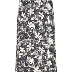 Weird Fish Gia Eco Viscose Printed Midi Skirt Dark Denim Size 8