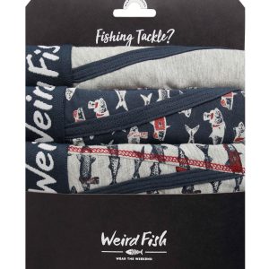 Weird Fish Ashridge Boxer Shorts 3 Pack Grey Marl Size M