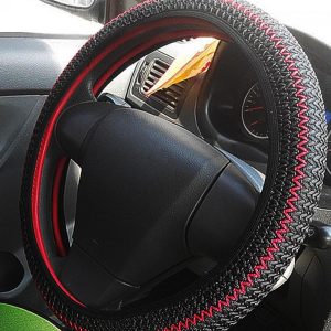 Summer Ice Silk Steering Wheel Cover red/black
