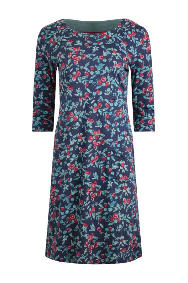 Weird Fish Markle Organic Cotton Sparkle Jersey Dress Midnight Size 14