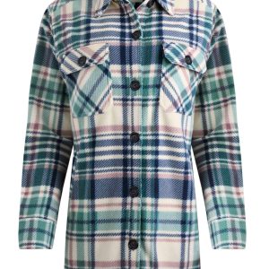 Weird Fish Autumn Oversized Check Fleece Shacket Dark Jade Size 10