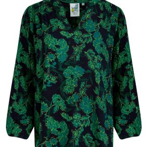 Weird Fish Louizon Lenzing™ EcoVero™ Viscose Printed Shirt  Night Blue Size 8