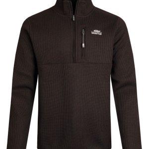 Weird Fish Burlock 1/4 Zip Bonded Fleece Chocolate Size S