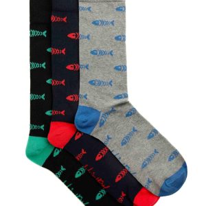 Weird Fish Ronan Branded Bones Sock 3 Pack Multi Size 7-11