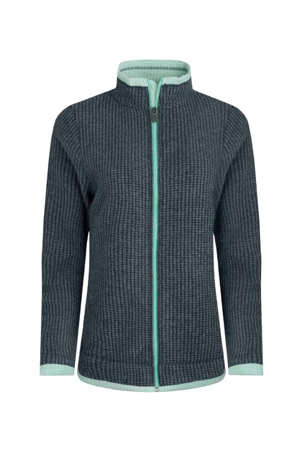 Weird Fish Ariana Eco Full Zip Grid Fleece Rich Navy Size 14