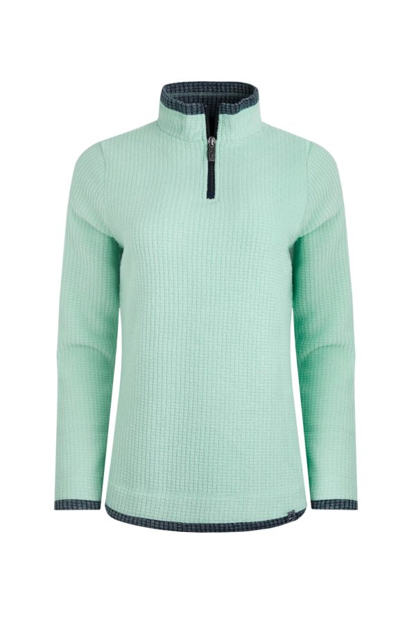 Weird Fish Beye Eco 1/4 Zip Grid Fleece Seaspray Size 8