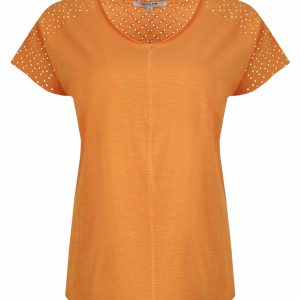 Weird Fish Pernille Organic Cotton Cutaway T-Shirt Orange Size 8